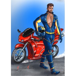 Dessin Motard A4 X 2